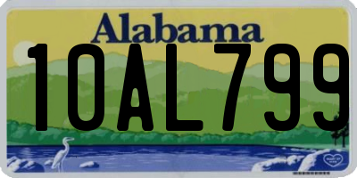 AL license plate 10AL799
