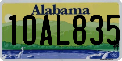 AL license plate 10AL835