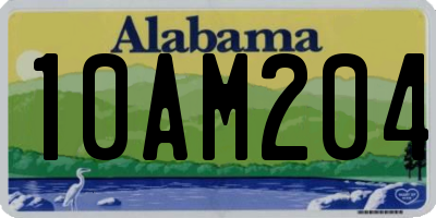 AL license plate 10AM204