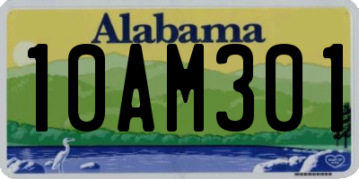 AL license plate 10AM301