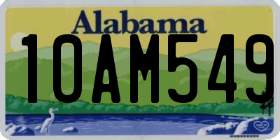 AL license plate 10AM549