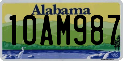 AL license plate 10AM987