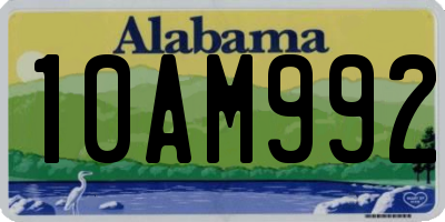 AL license plate 10AM992