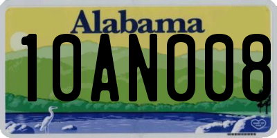 AL license plate 10AN008