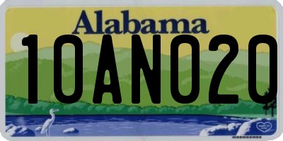 AL license plate 10AN020