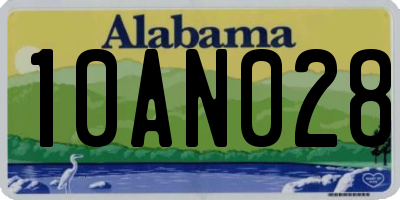 AL license plate 10AN028
