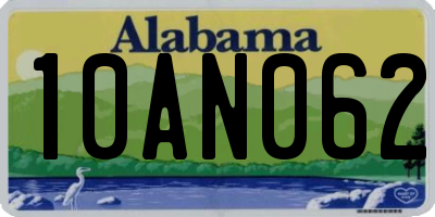 AL license plate 10AN062