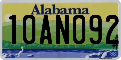 AL license plate 10AN092