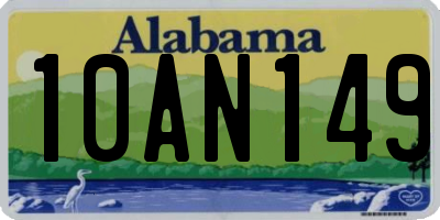 AL license plate 10AN149