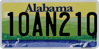 AL license plate 10AN210