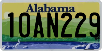AL license plate 10AN229