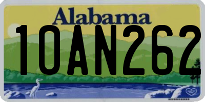 AL license plate 10AN262