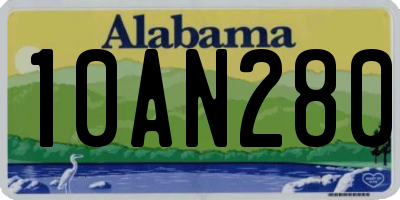 AL license plate 10AN280