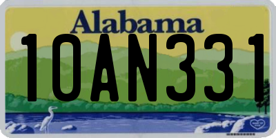 AL license plate 10AN331