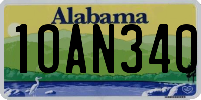 AL license plate 10AN340