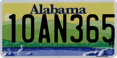 AL license plate 10AN365
