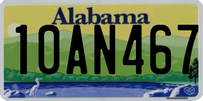 AL license plate 10AN467