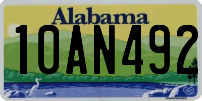 AL license plate 10AN492