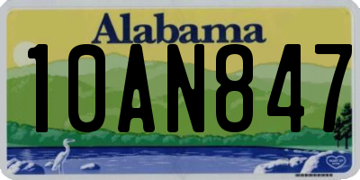 AL license plate 10AN847