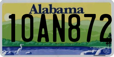 AL license plate 10AN872