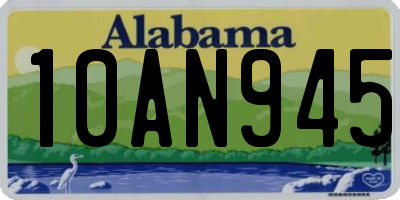 AL license plate 10AN945