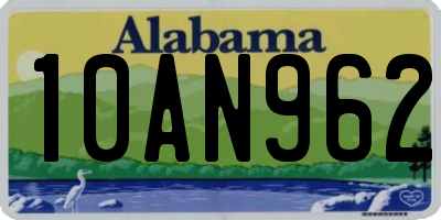 AL license plate 10AN962