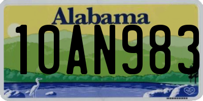 AL license plate 10AN983