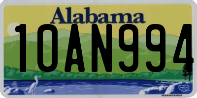 AL license plate 10AN994