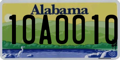 AL license plate 10AO010
