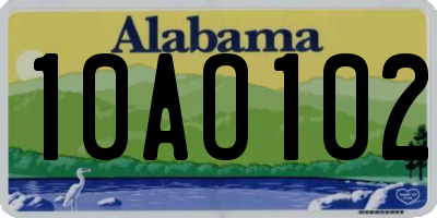 AL license plate 10AO102