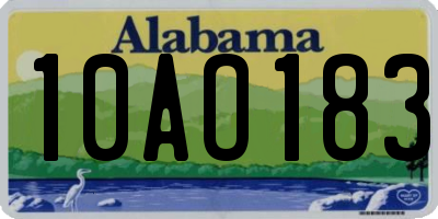 AL license plate 10AO183