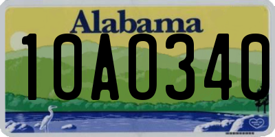AL license plate 10AO340