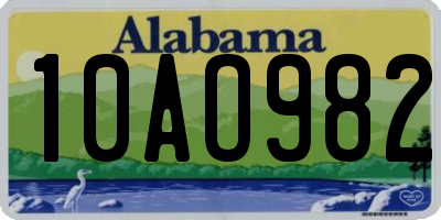 AL license plate 10AO982