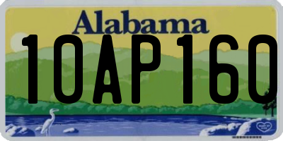AL license plate 10AP160