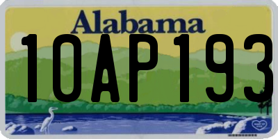 AL license plate 10AP193