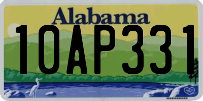AL license plate 10AP331