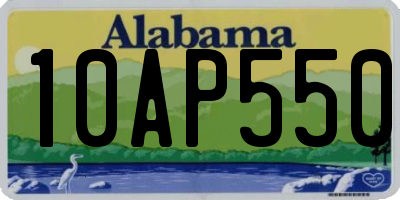 AL license plate 10AP550