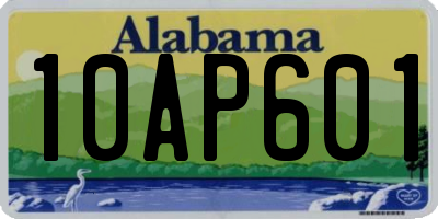 AL license plate 10AP601