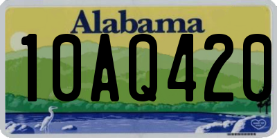 AL license plate 10AQ420