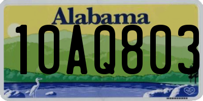AL license plate 10AQ803