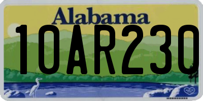 AL license plate 10AR230