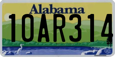 AL license plate 10AR314