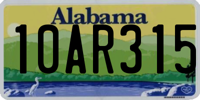AL license plate 10AR315