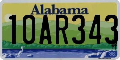 AL license plate 10AR343