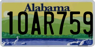 AL license plate 10AR759