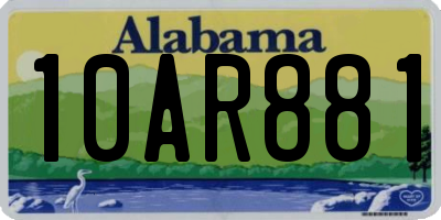 AL license plate 10AR881