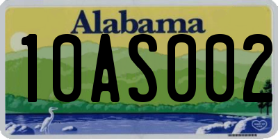AL license plate 10AS002