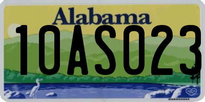 AL license plate 10AS023