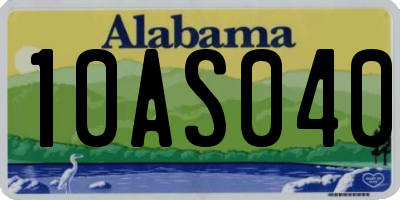 AL license plate 10AS040