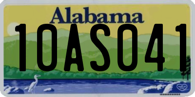 AL license plate 10AS041